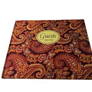Vintage Paisley Fabric Guest Book Hardcover Quillmark Random House 1986 USA Made